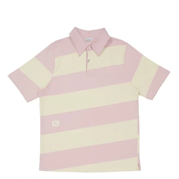 NWT Burberry Striped Pink and yellow Polo Shirt